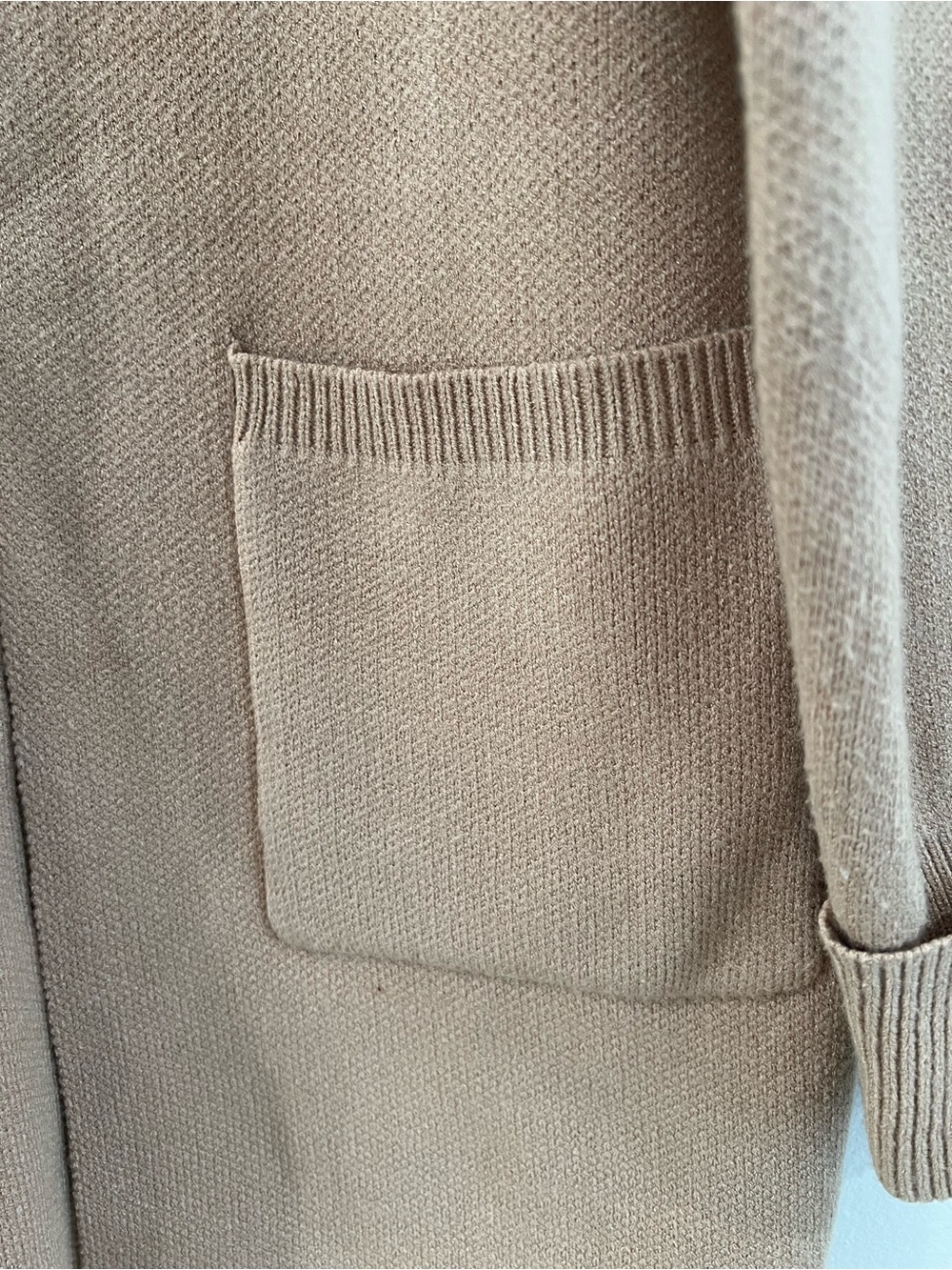 Zesica Open-Front Long Cardigan Sweater in Camel M - Picture 3 of 9